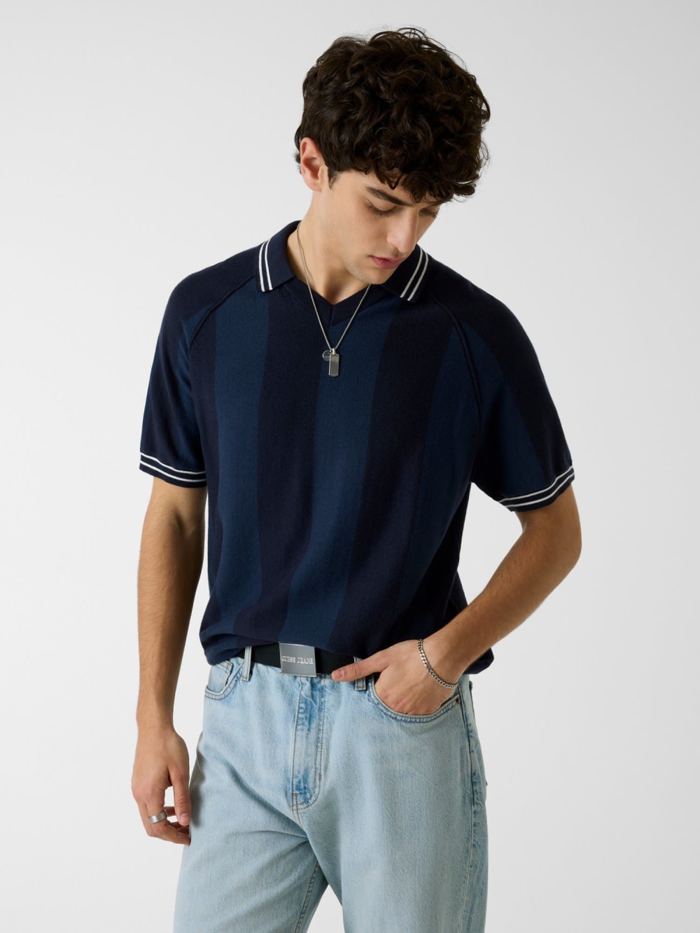 Striped polo shirt