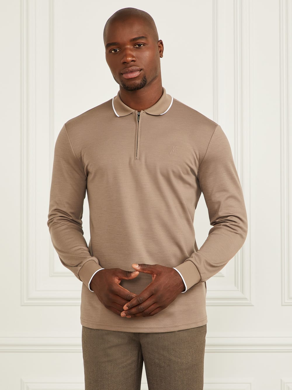 Long-Sleeve Zip Polo