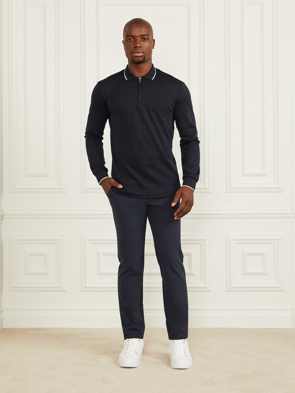 Long-Sleeve Zip Polo
