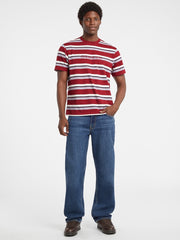 Regular Striped Embroidered Logo Tee