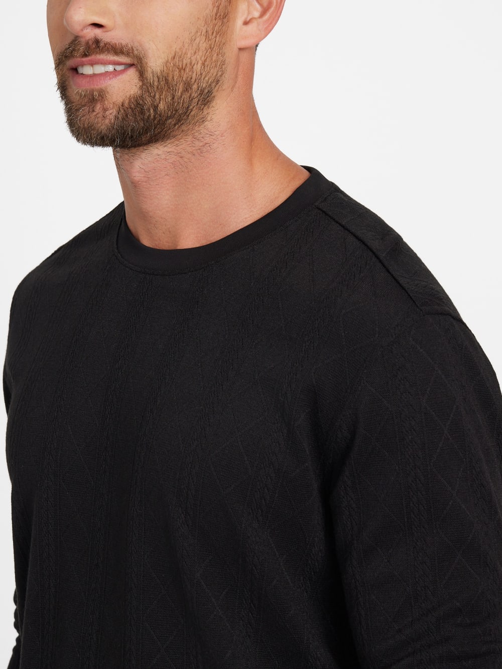Textured Knit Long-Sleeve Top