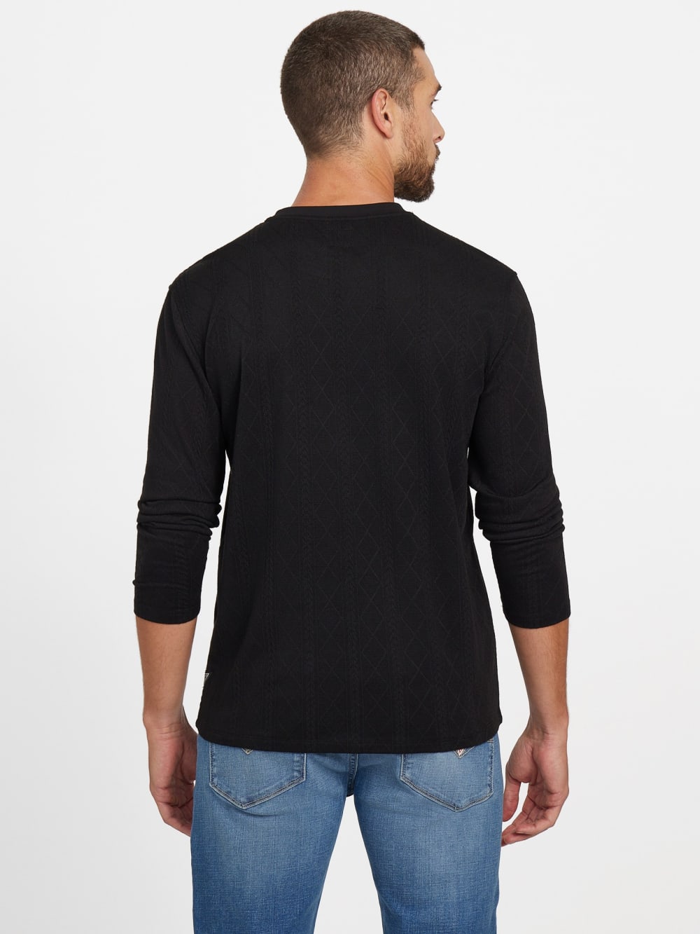 Textured Knit Long-Sleeve Top