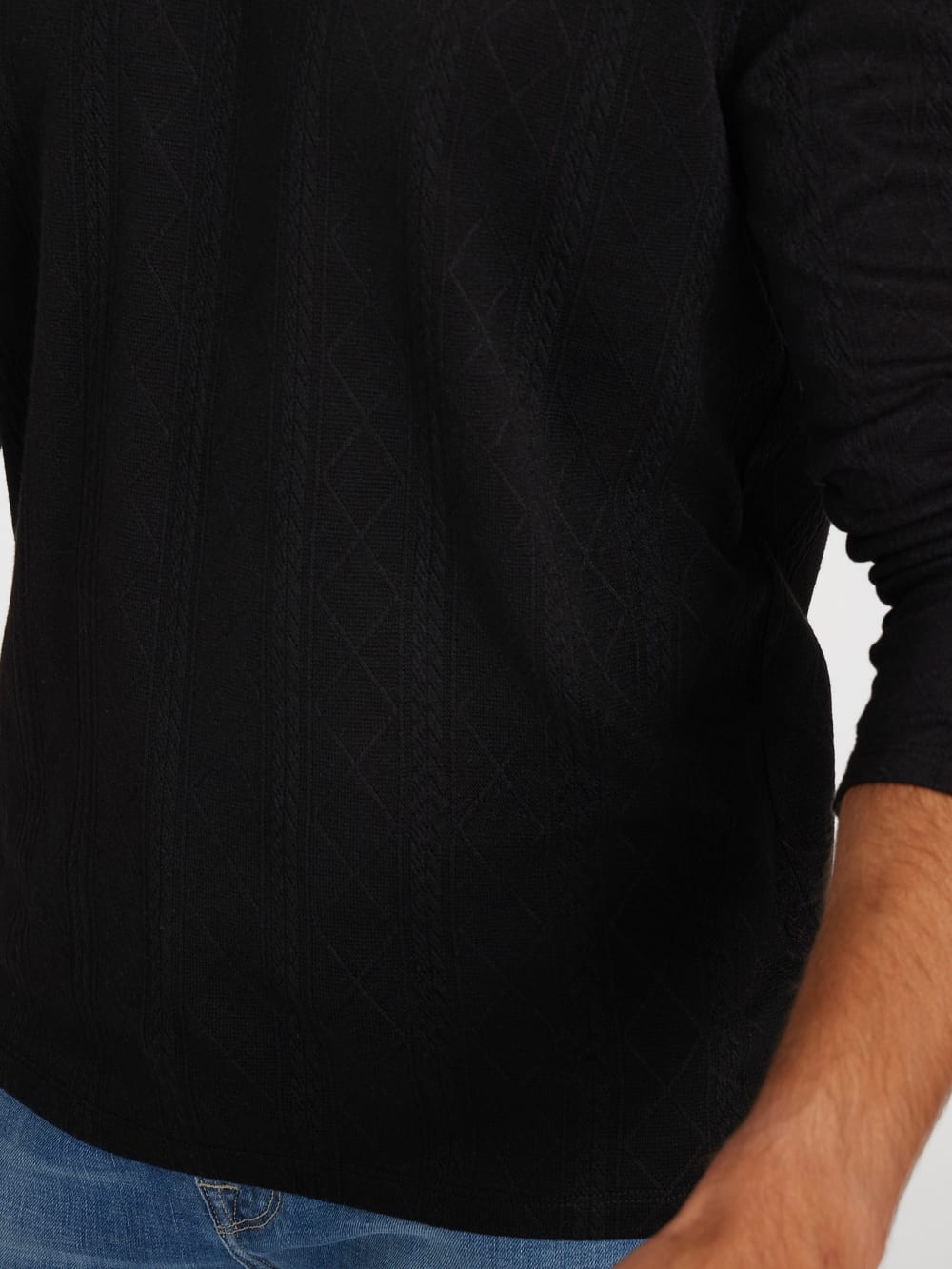 Textured Knit Long-Sleeve Top