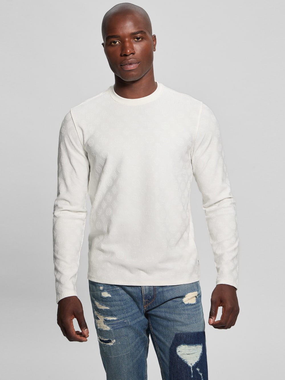 Eco Peony Jacquard Crewneck