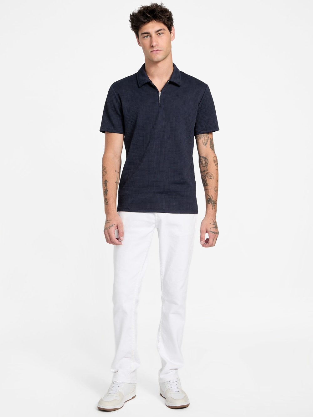 Eco Percy Textured Zip Polo