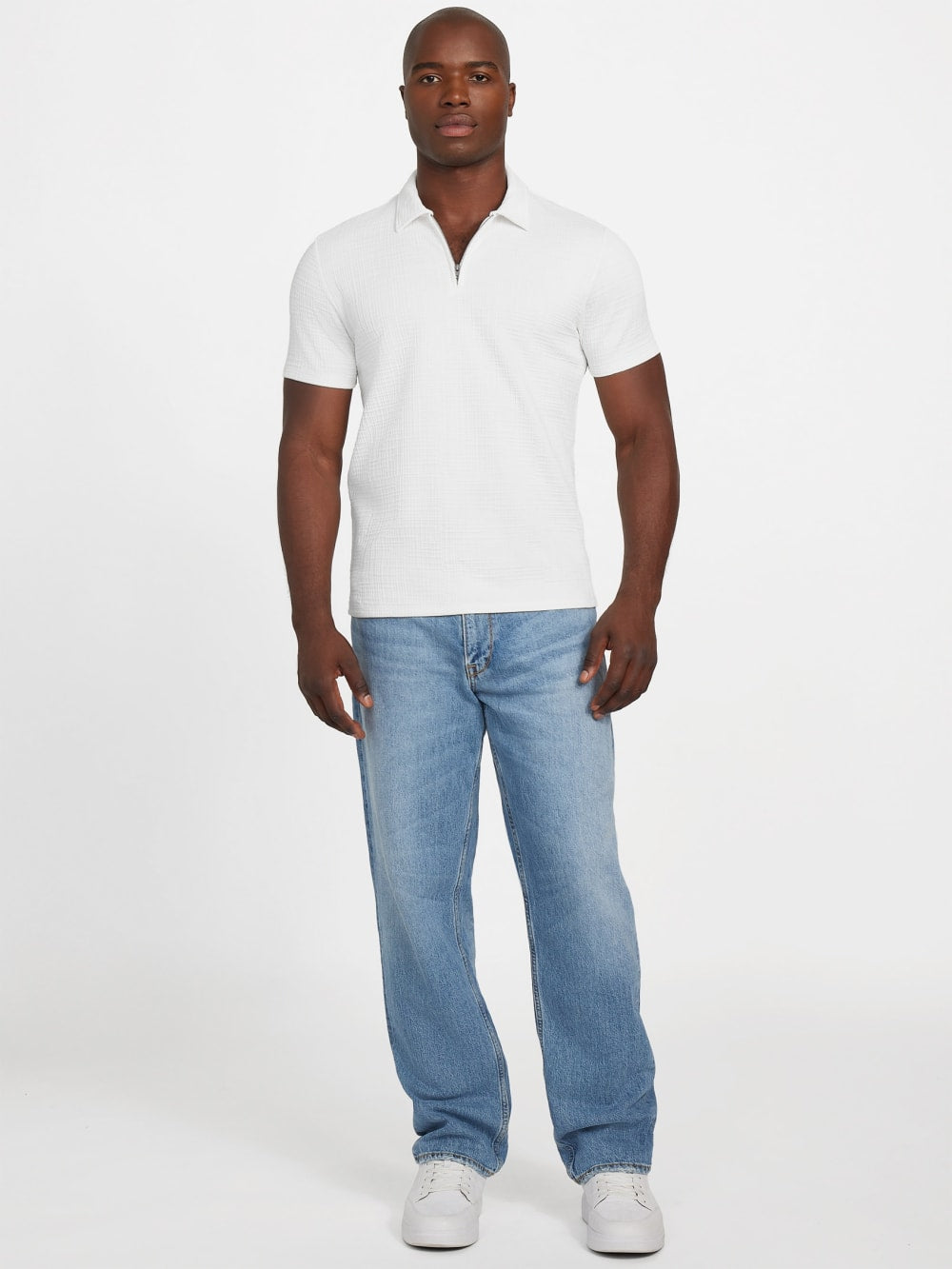 Eco Percy Textured Zip Polo