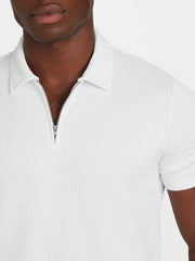 Eco Percy Textured Zip Polo