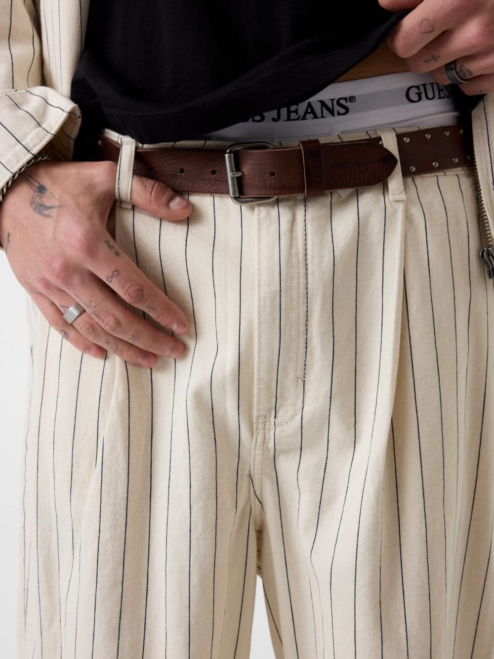 Striped baggy bermuda