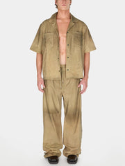 suede snap-button relaxed pant