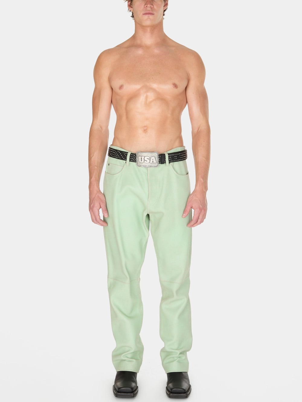 crackle leather pant