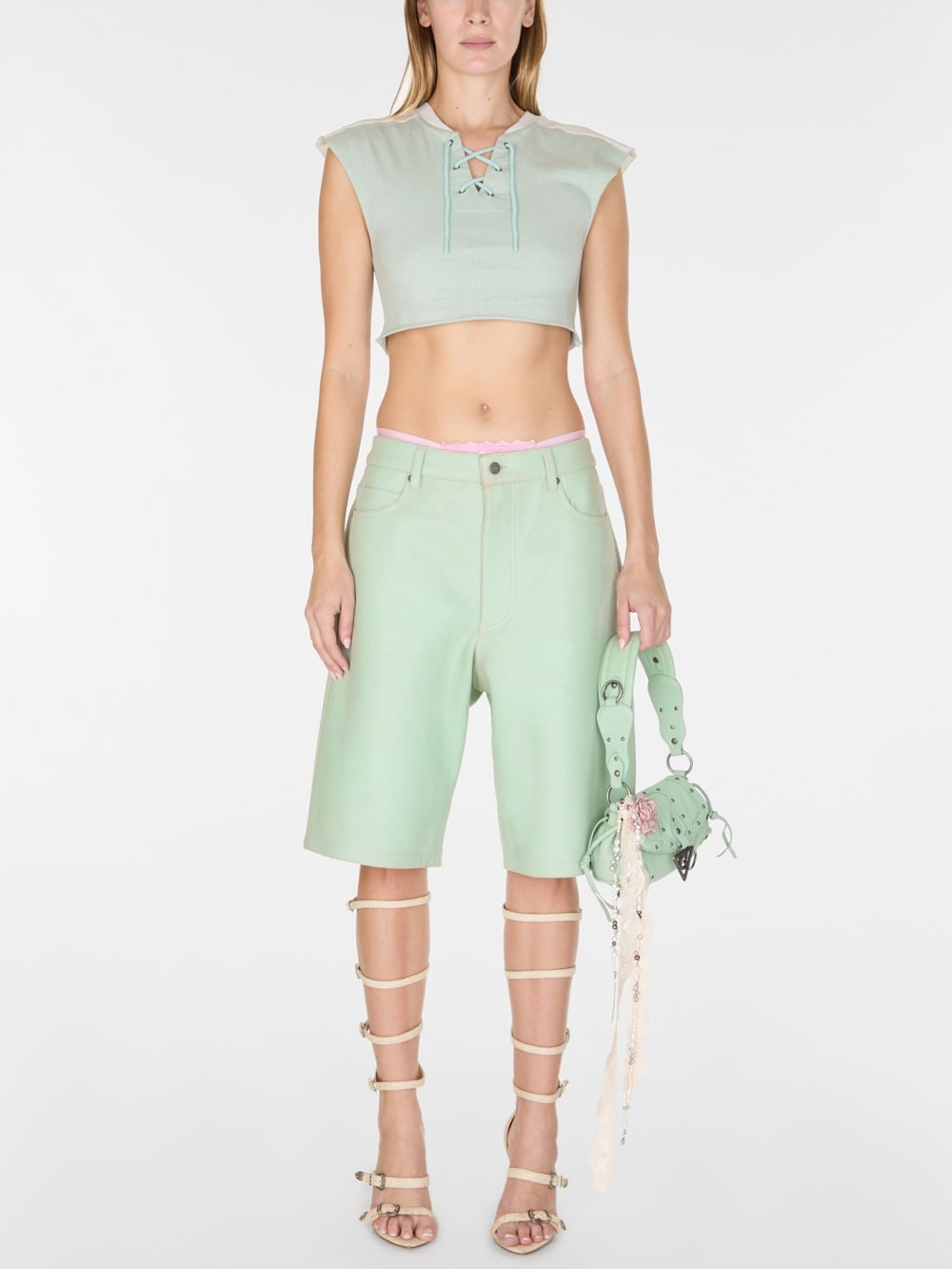crackle leather pant