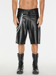 crackle leather short