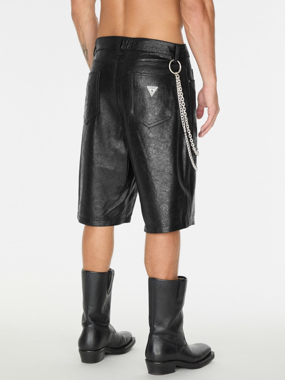 crackle leather short