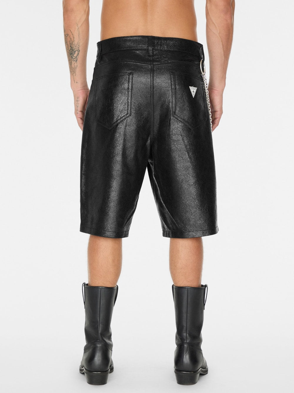 crackle leather short