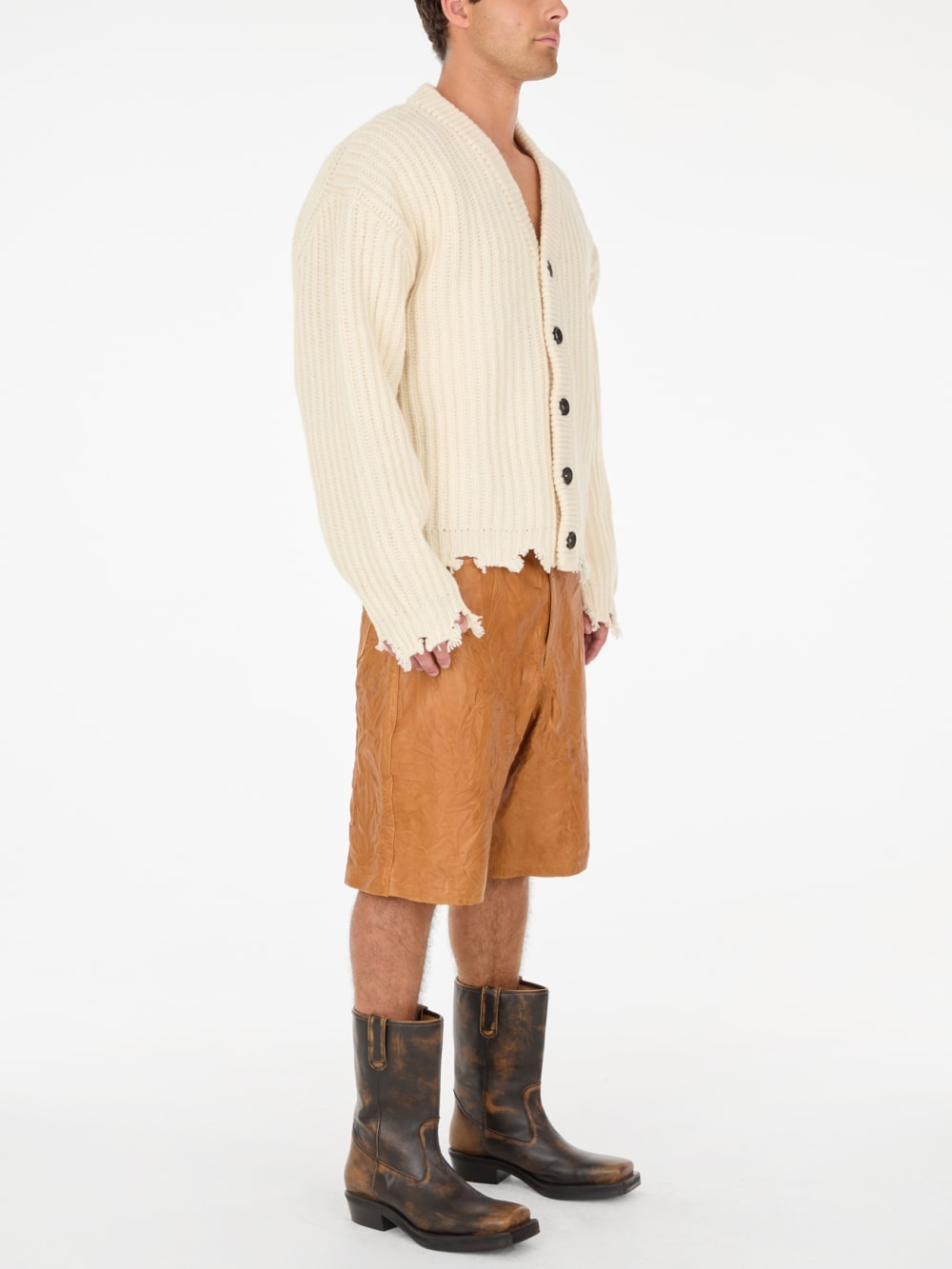 crinkle leather short