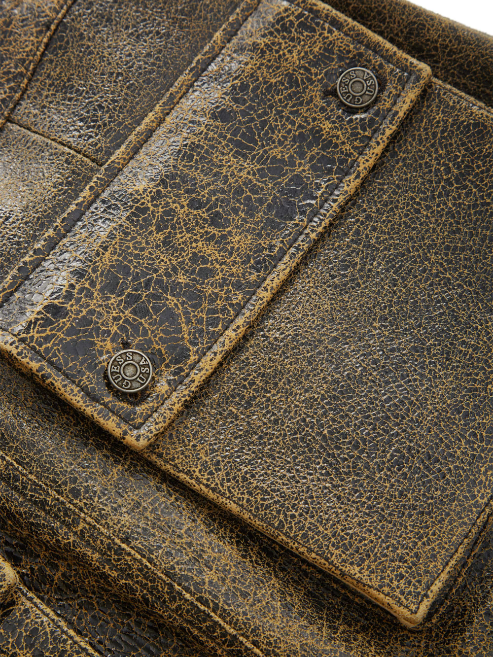 crackle leather utility pants