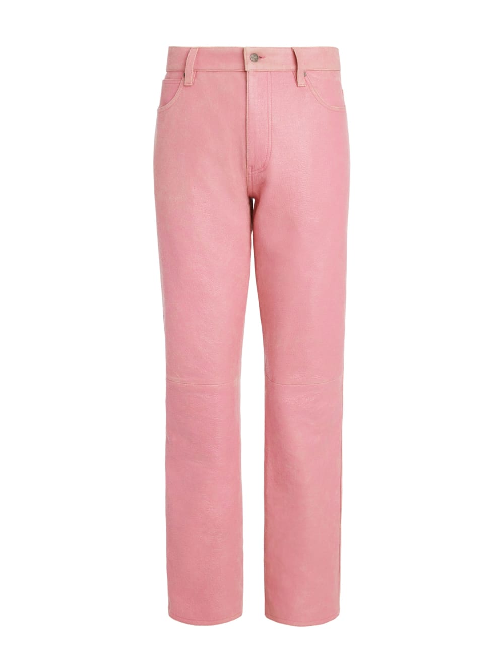 Cracked Leather Flared Pants