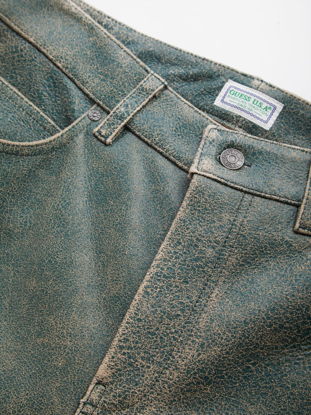 crackle leather short