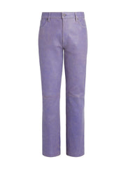 Cracked Leather Flared Pants