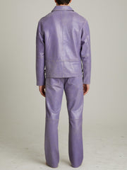 Cracked Leather Flared Pants