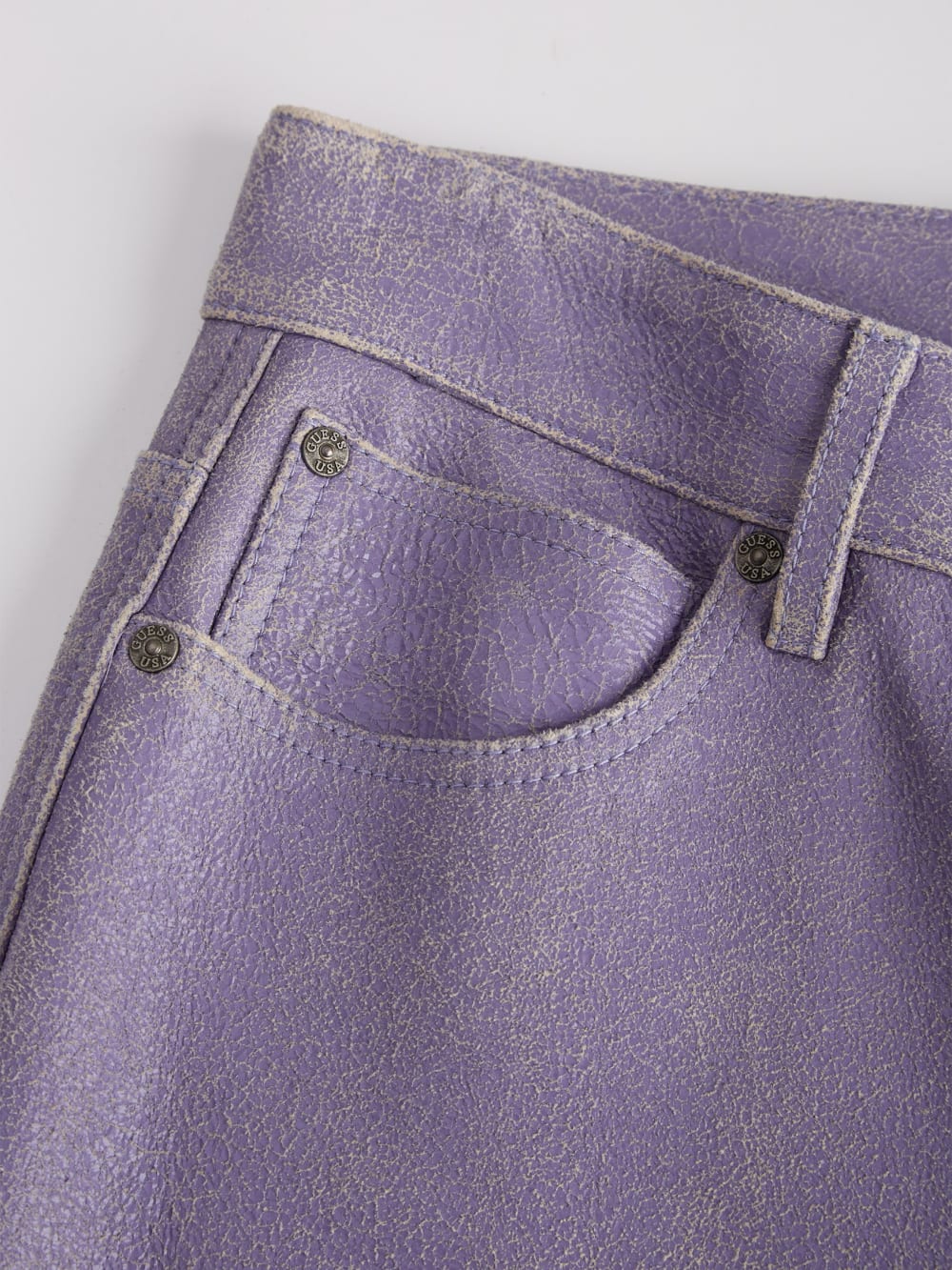 Cracked Leather Flared Pants