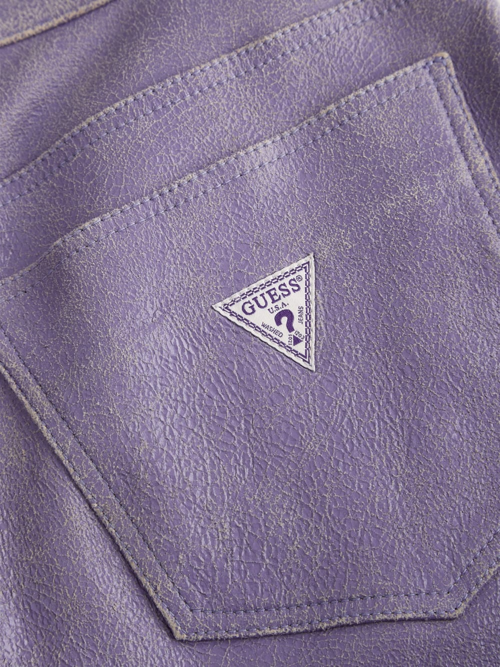 Cracked Leather Flared Pants