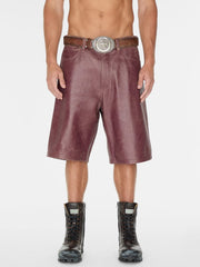 crackle leather short