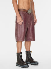 crackle leather short