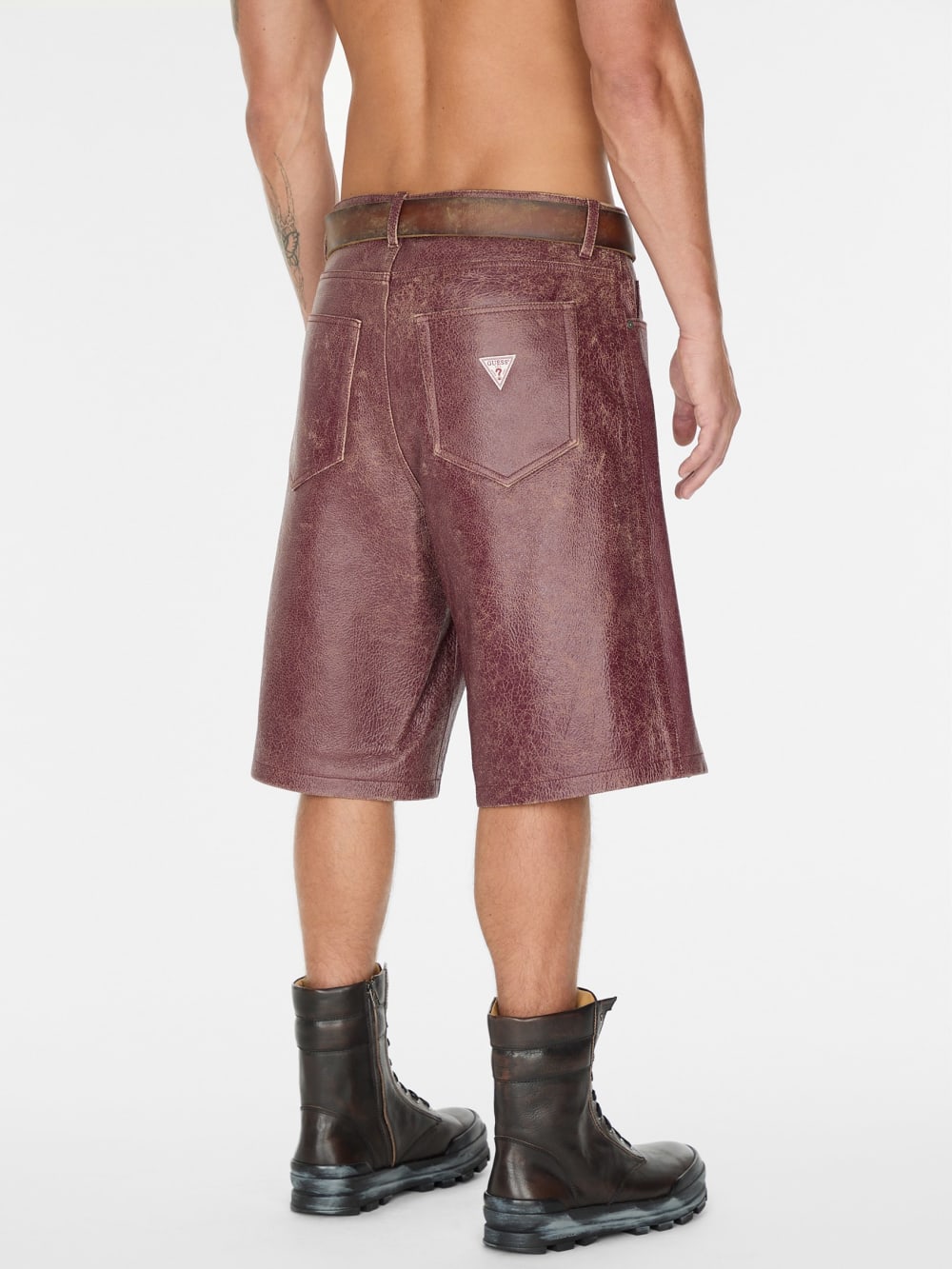 crackle leather short