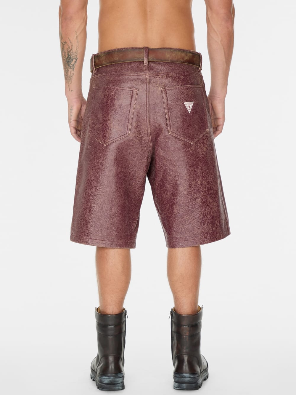 crackle leather short