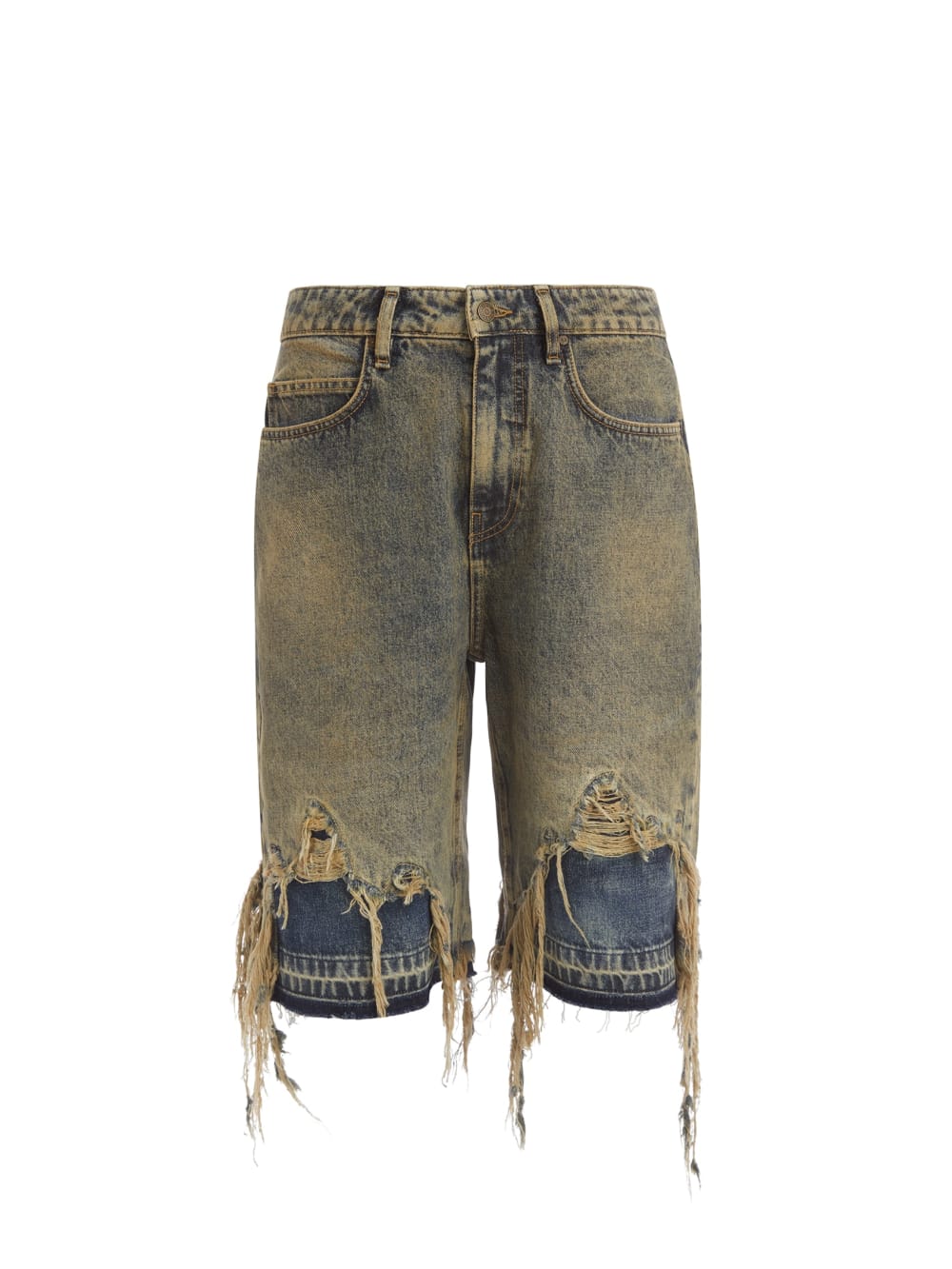 distressed denim short