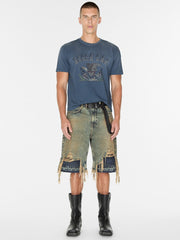 distressed denim short