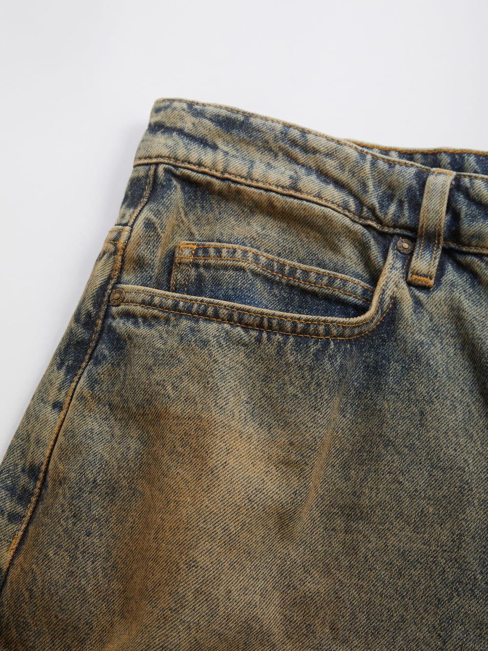 distressed denim short
