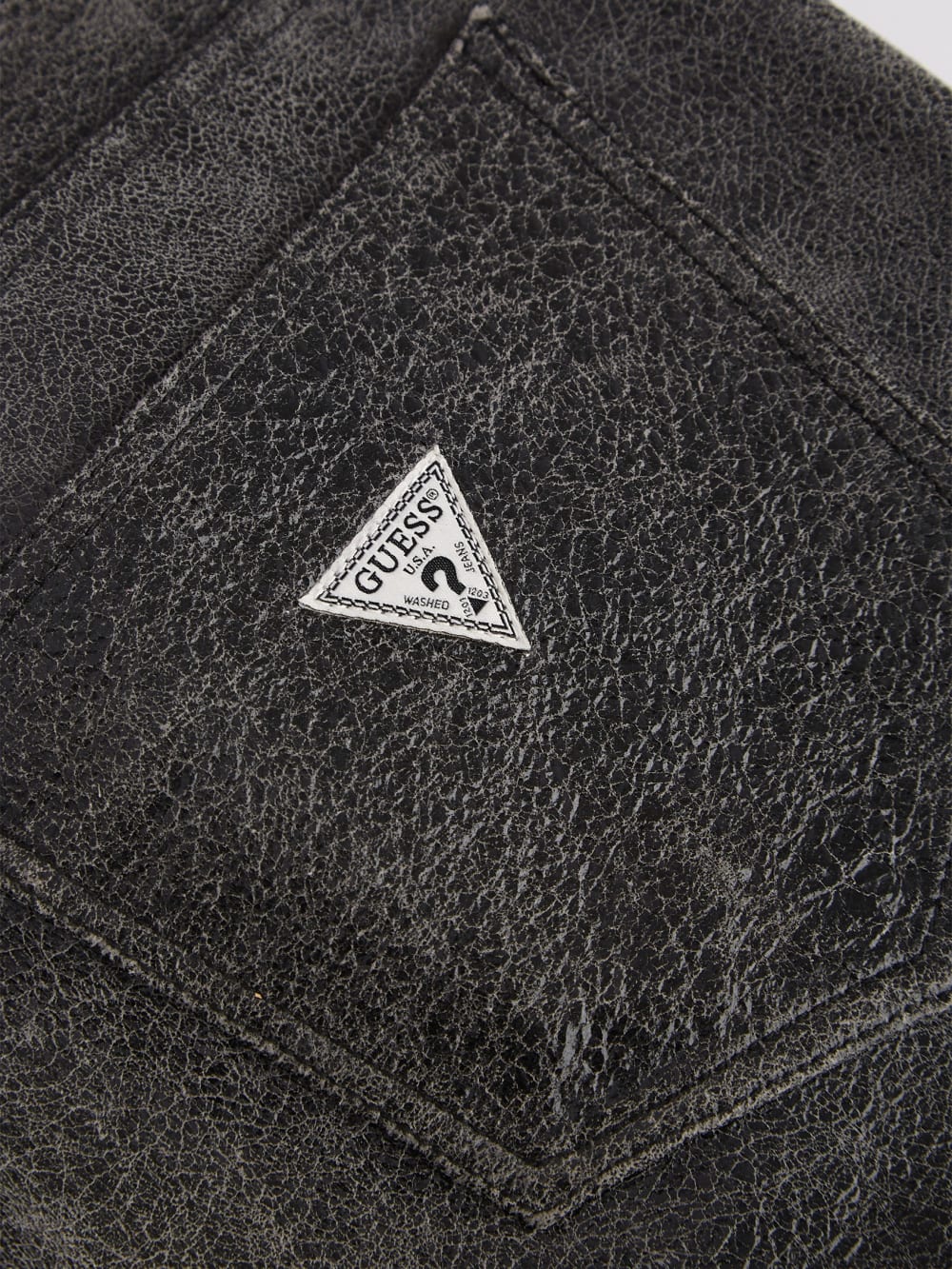 Cracked Leather Flared Pants