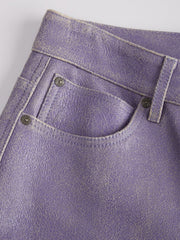 Cracked Leather Shorts