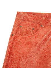 Cracked Leather Shorts