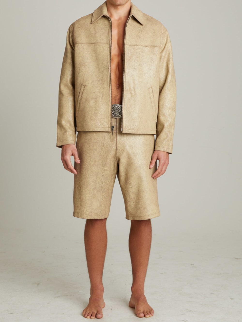 Cracked Leather Shorts
