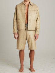 Cracked Leather Shorts
