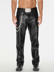 crackle leather pant