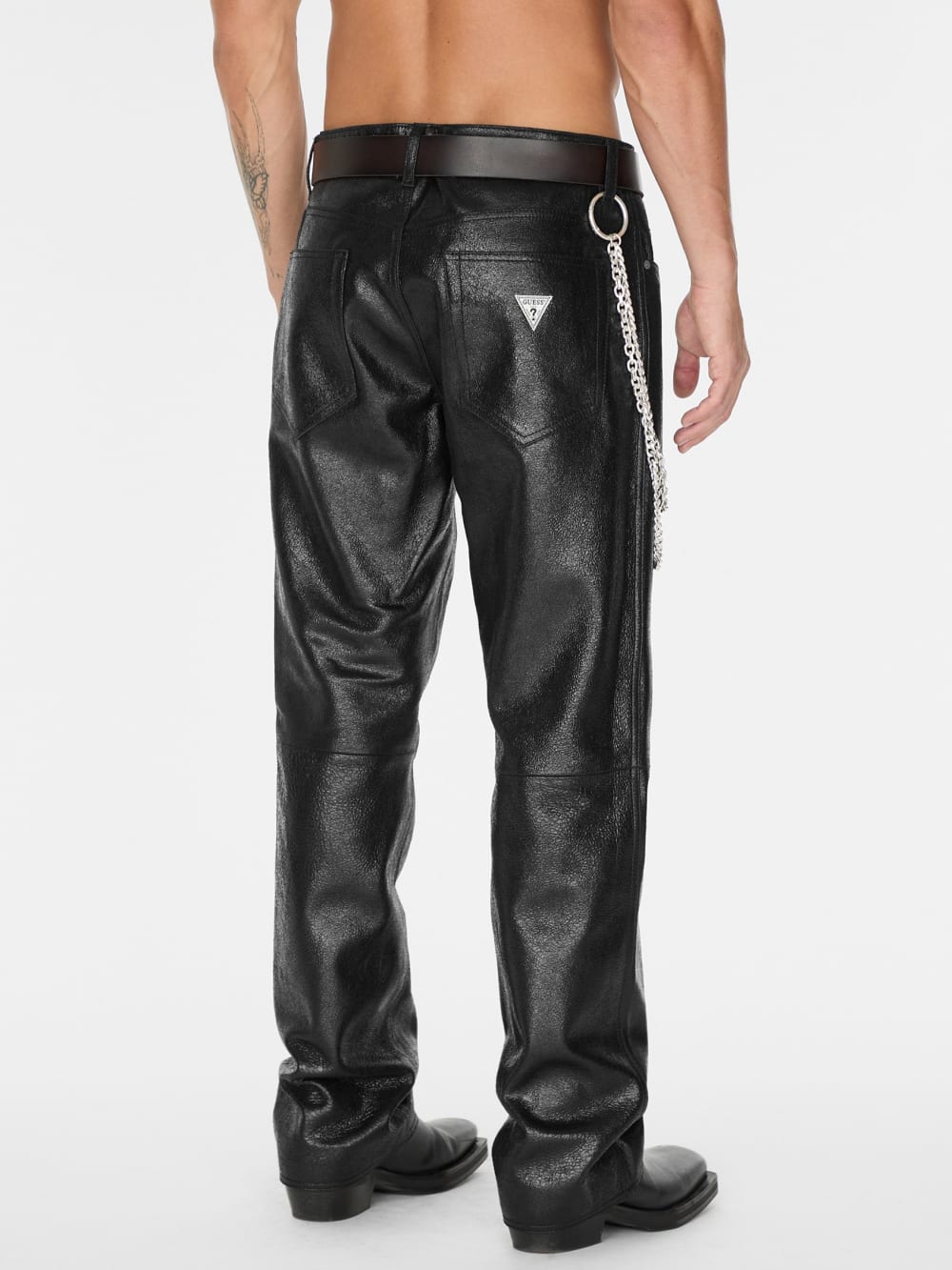 crackle leather pant