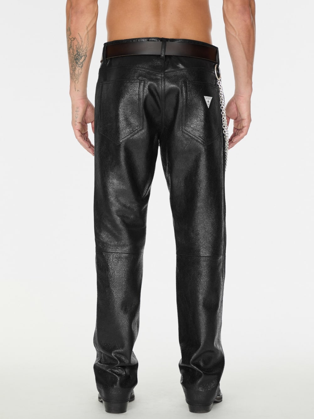 crackle leather pant