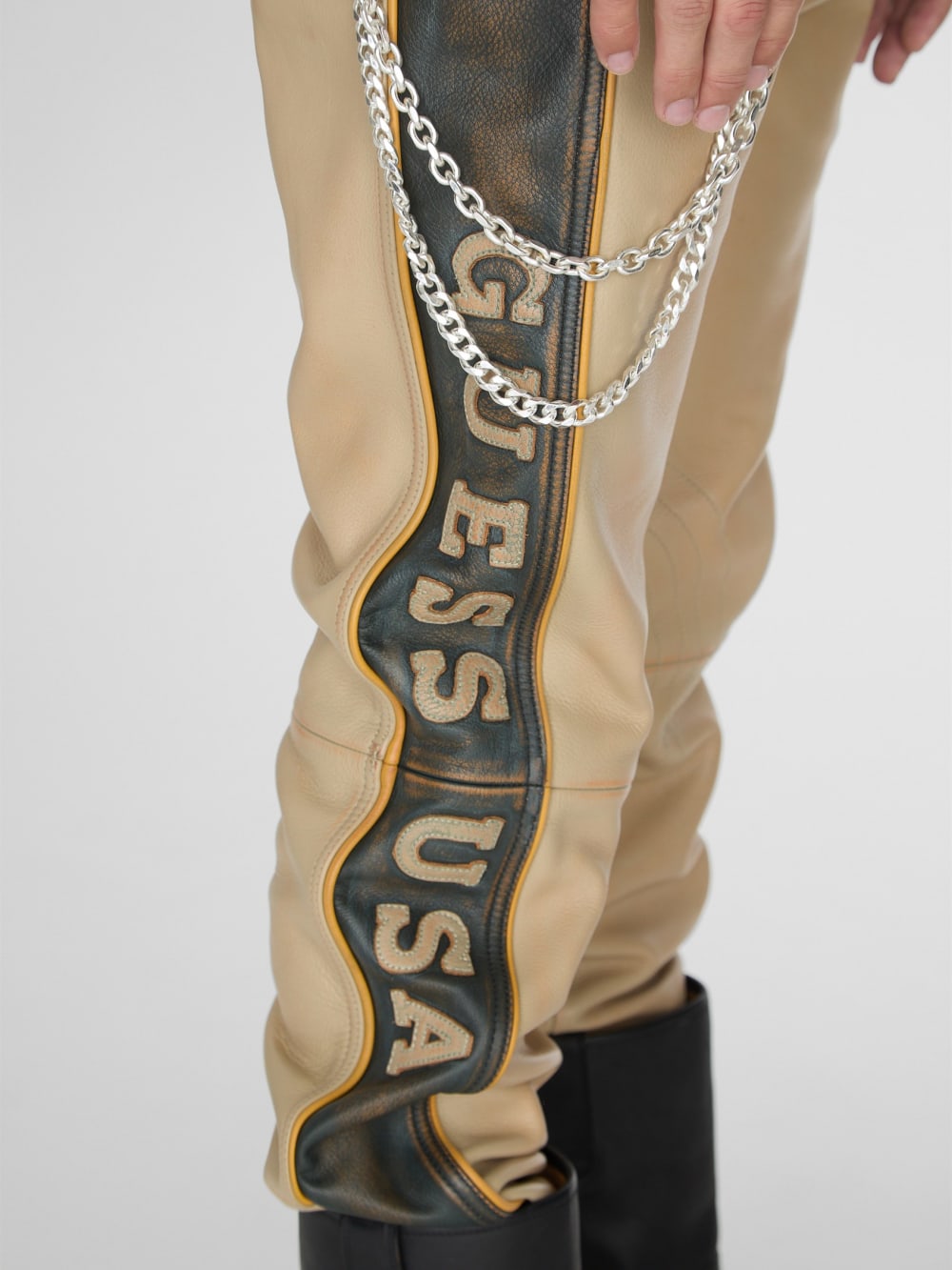 leather moto pant
