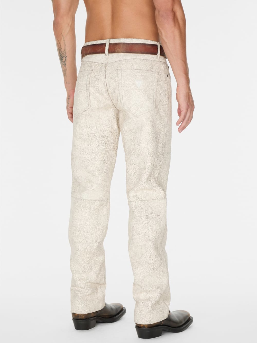 crackle leather pant