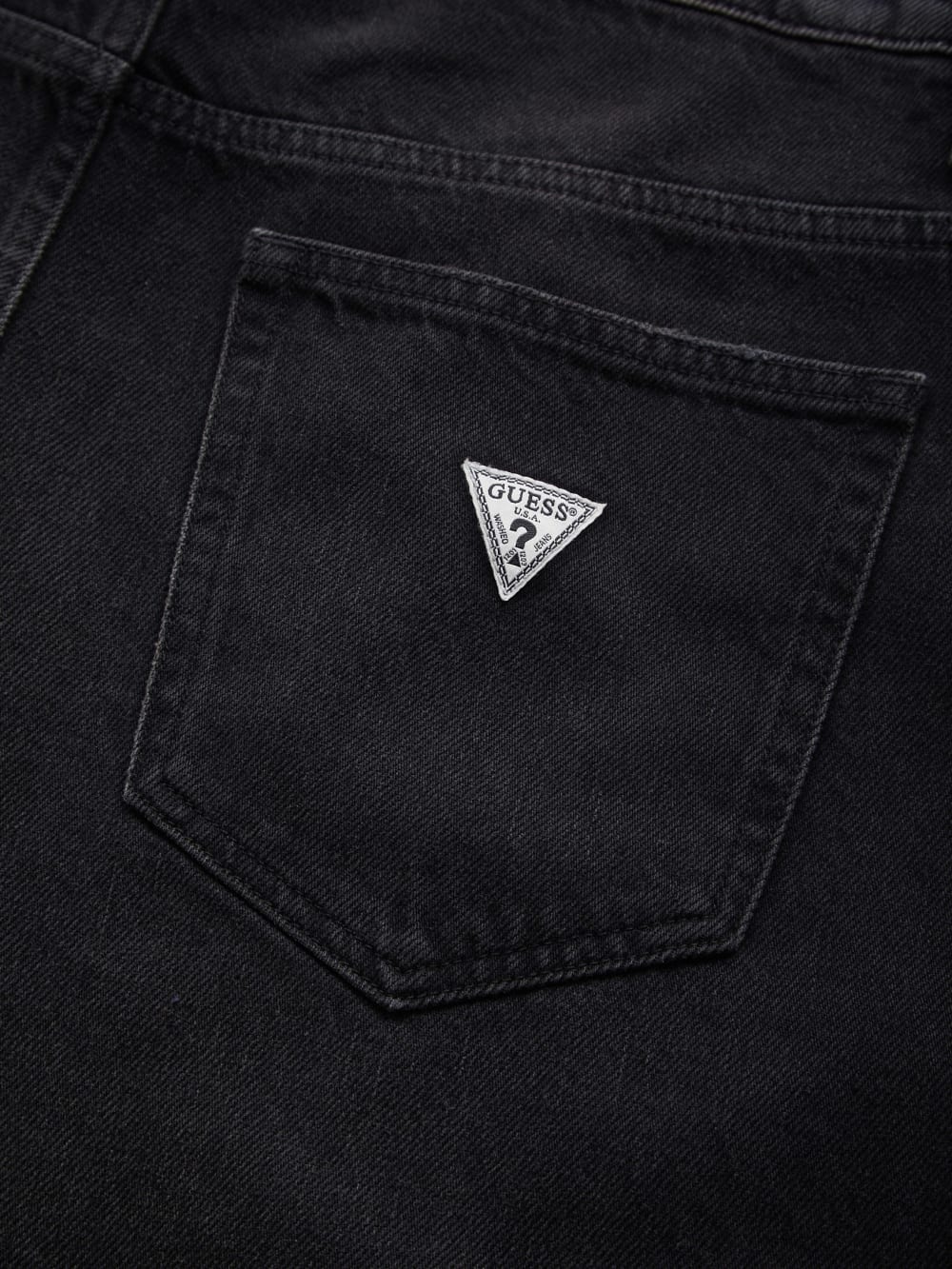 black distressed denim short