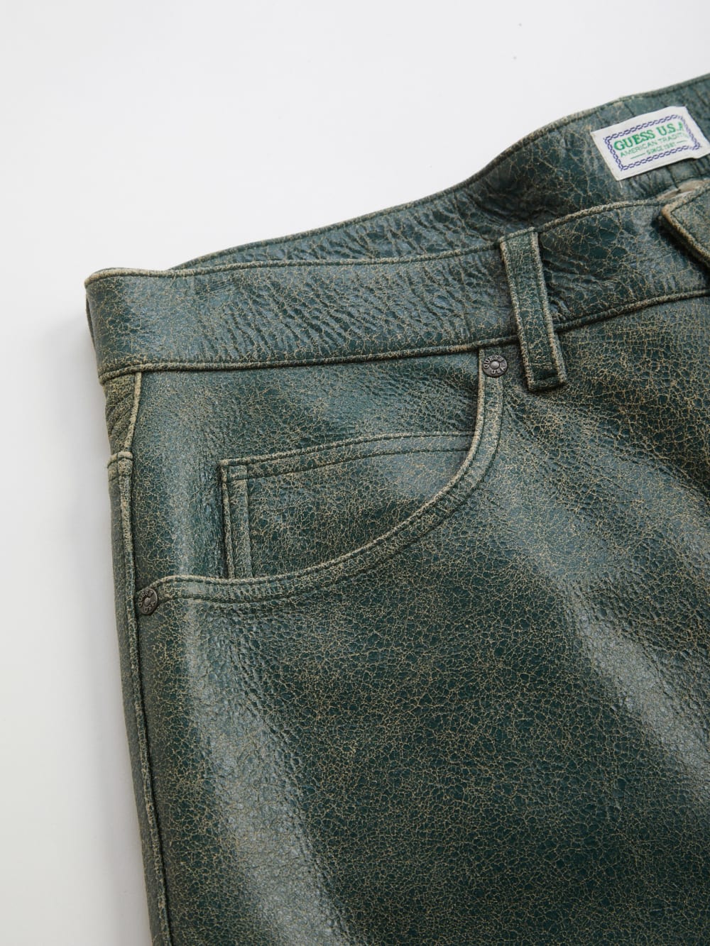 crackle leather pant