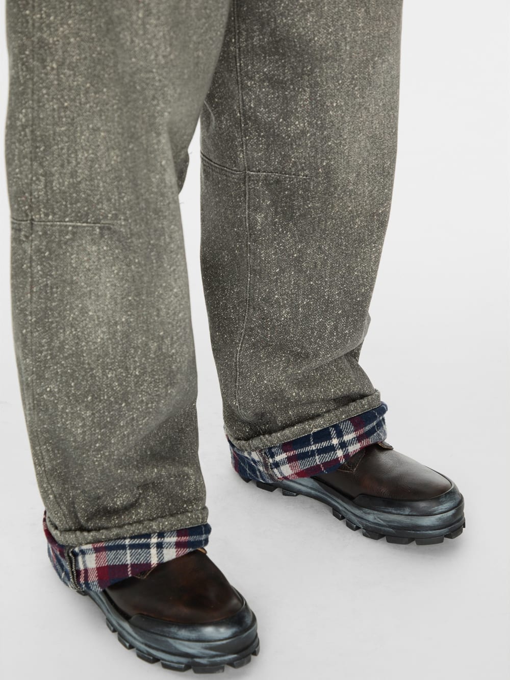flannel lined relaxed bull denim pant