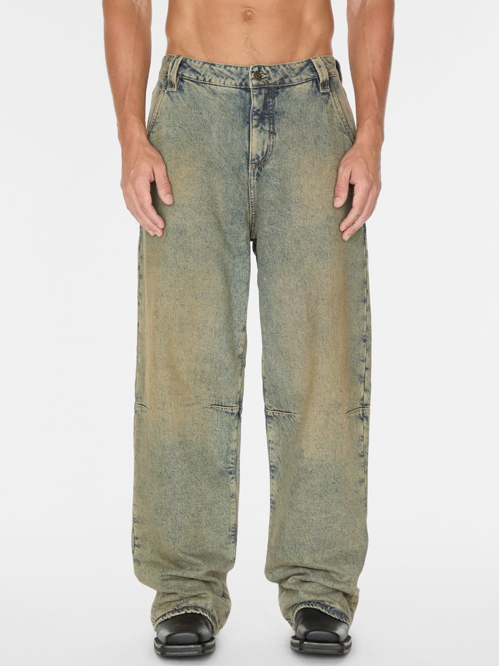 flannel lined relaxed denim pant