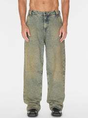flannel lined relaxed denim pant