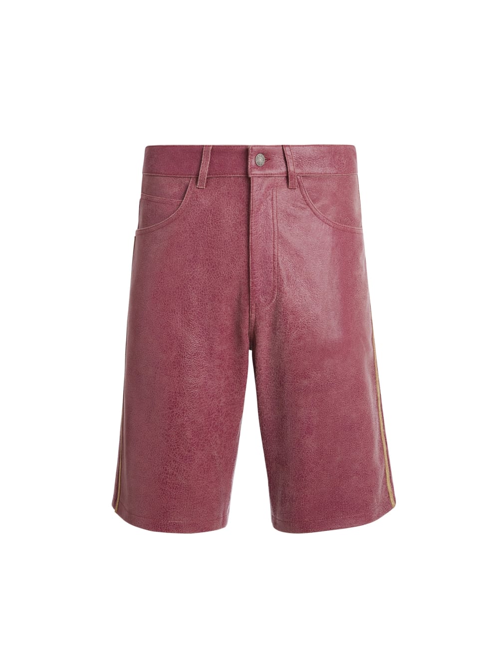 crackle leather shorts