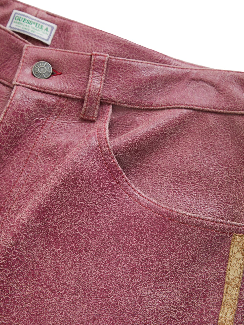 crackle leather shorts